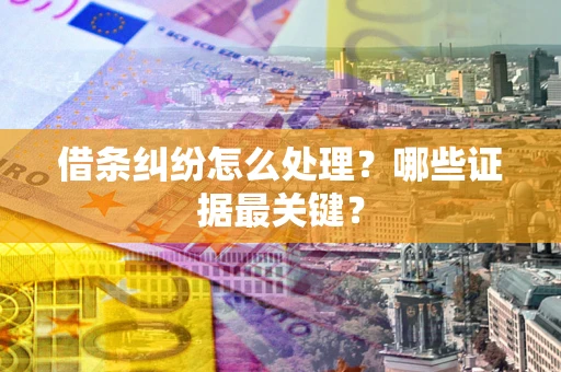 济南借条纠纷怎么处理？哪些证据最关键？