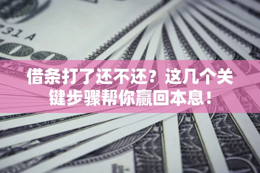 济南借条打了还不还？这几个关键步骤帮你赢回本息！