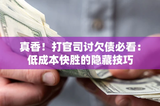 济南真香！打官司讨欠债必看：低成本快胜的隐藏技巧