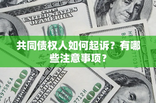济南共同债权人如何起诉？有哪些注意事项？